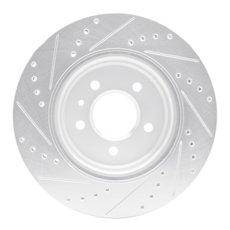Buick Regal Sportback Brake Rotor (1) - Rear Right - R1 Concepts - Drilled & Slotted - Silver - `16-`20